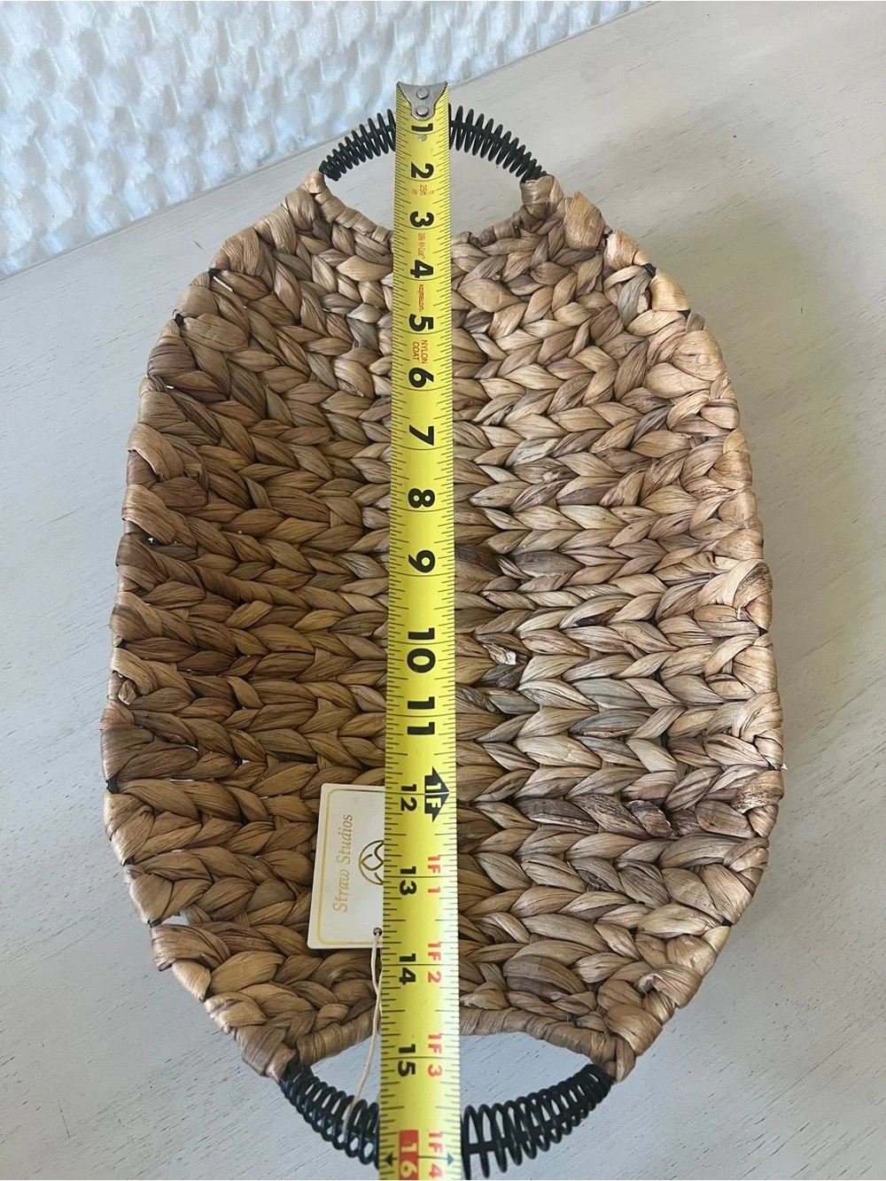Straw Studios Handwoven Seagrass Basket Tray in Natural Tan